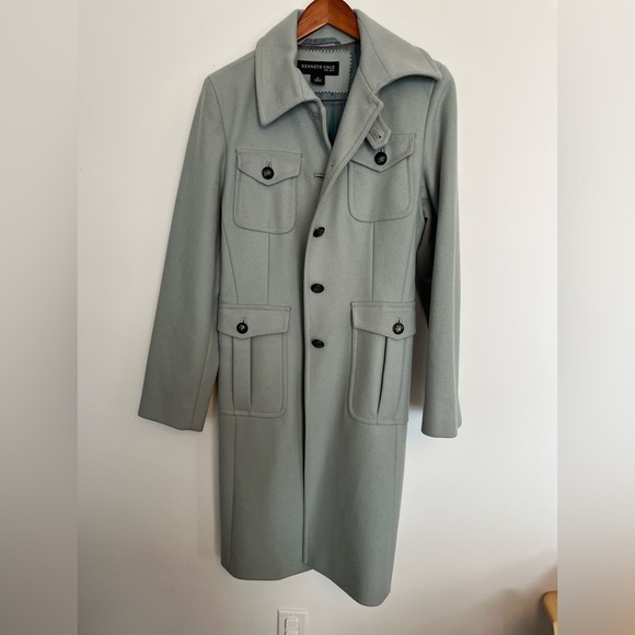 Kenneth Cole New York Gray blue Wool Coat size 12 - Picture 2 of 5
